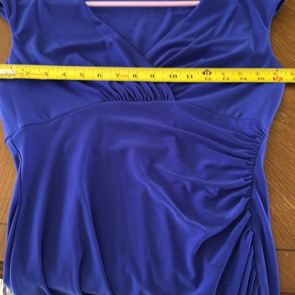 Lauren Ralph Lauren Dress Faux Wrap Cap Sleeve Colbalt Blue size 4 EUC - Picture 10 of 13